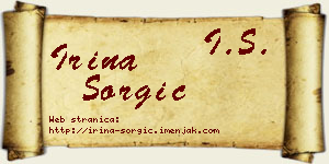 Irina Šorgić vizit kartica